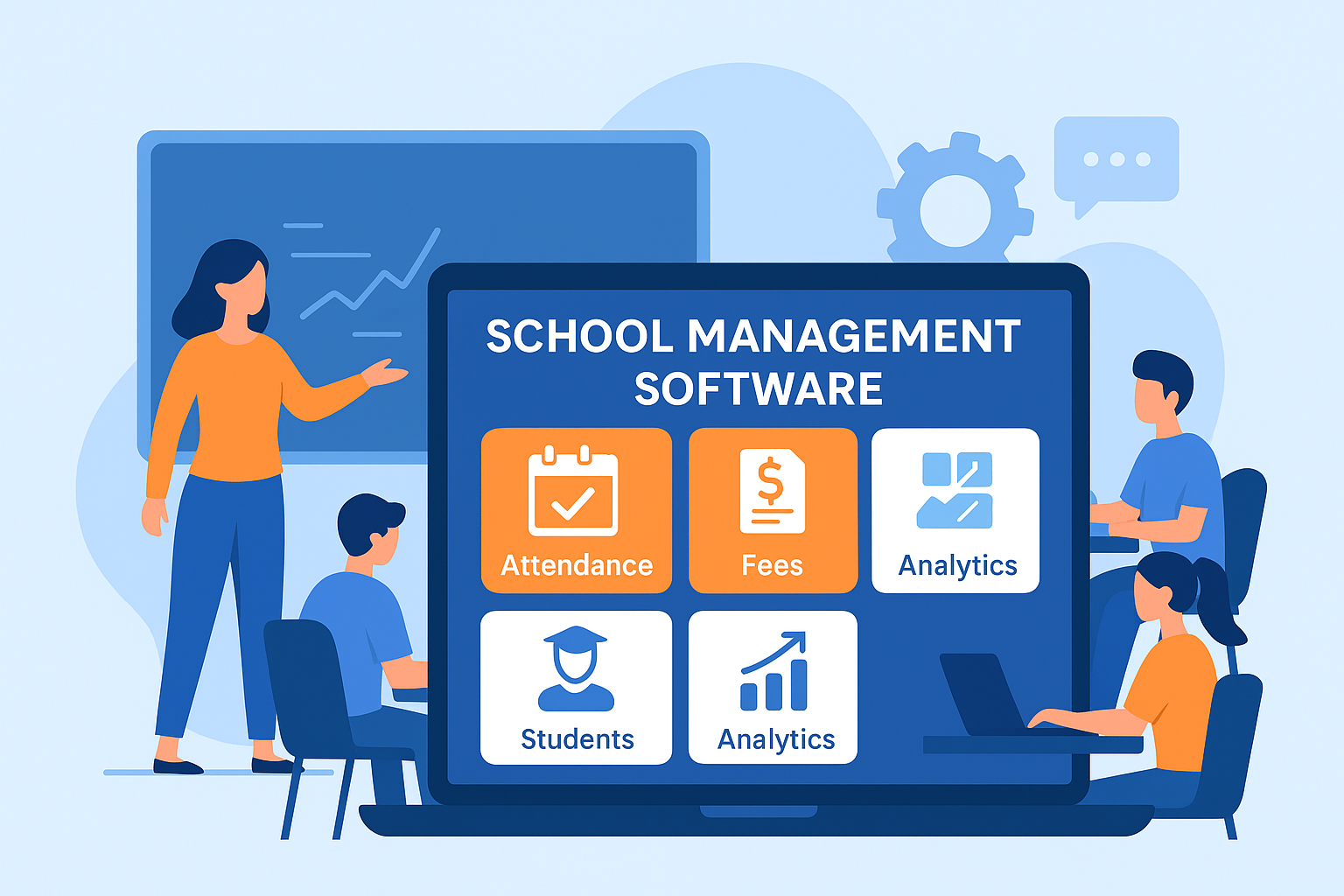 Smart School Management Software dashboard for digital education system